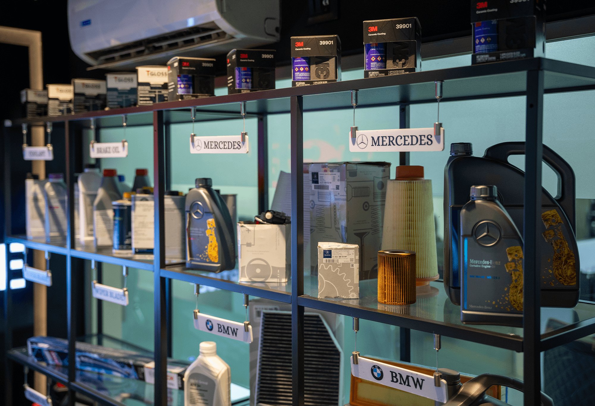 The TLCZ parts room — genuine components issued over the counter